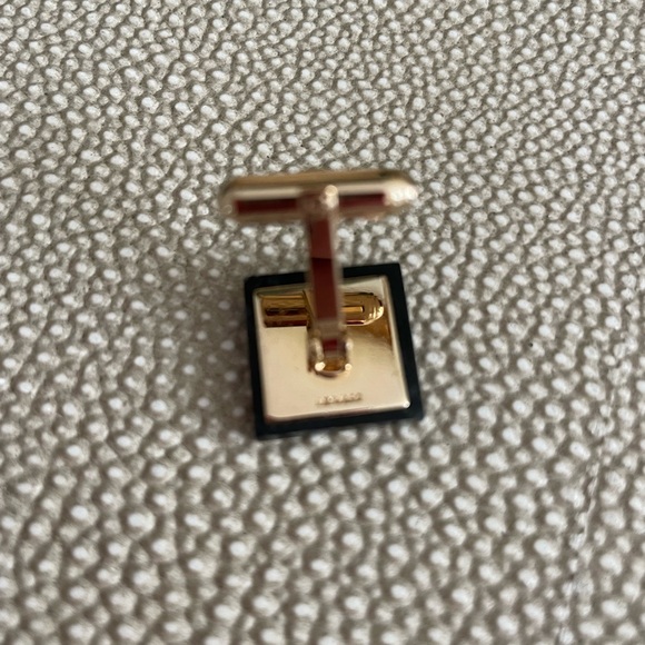 Checkerboard Cufflinks and Studs Set Mother of Pearl / Onyx - Picture 2 of 3